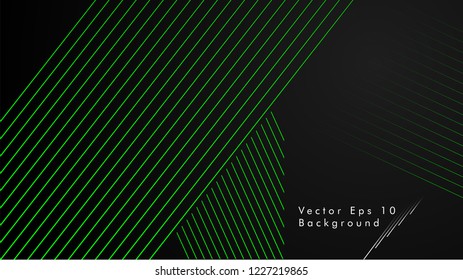 abstract black background with diagonal lines, green color