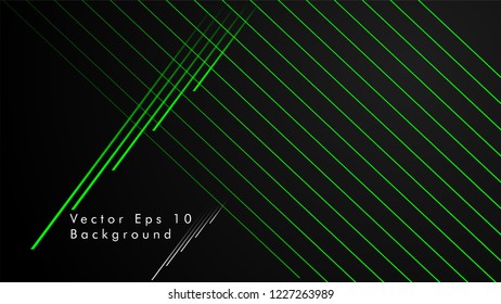 abstract black background with diagonal lines, green color