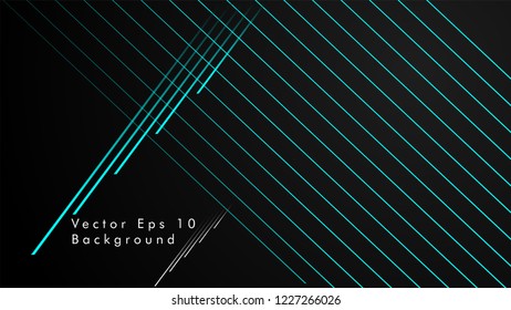 abstract black background with diagonal lines, cyan color