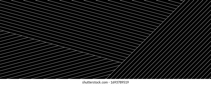 Abstract black background with diagonal lines. Modern dark abstract vector texture.