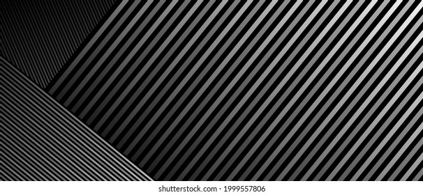 Abstract black background with diagonal lines. Modern dark abstract vector texture