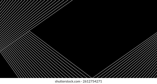 Abstract black background with diagonal lines. Modern dark abstract vector texture.