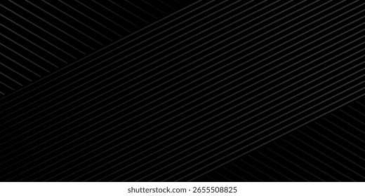 Plano de fundo preto abstrato com linhas diagonais. ilustração