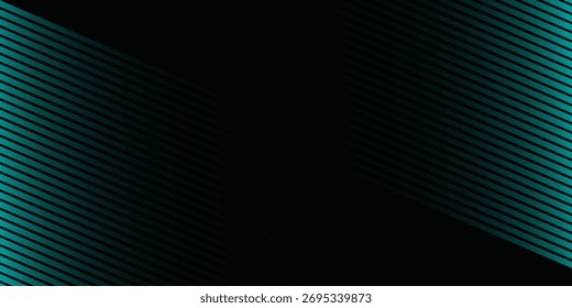 abstrakter schwarzer Hintergrund mit diagonalen Linien, türkiser Farbe