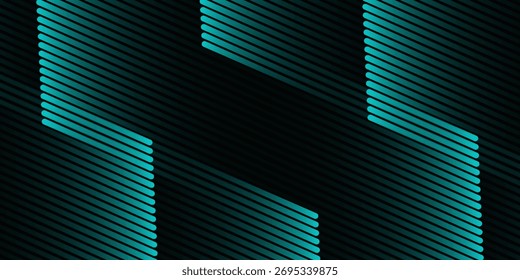 abstrakter schwarzer Hintergrund mit diagonalen Linien, türkiser Farbe