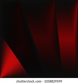 Abstract black background with diagonal red stripes and lines. Vector illustration.