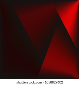Abstract black background with diagonal red stripes and lines. Vector illustration.