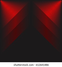 Abstract black background with diagonal red stripes.