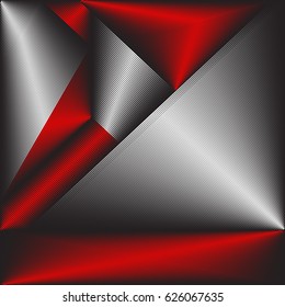 Abstract black background with diagonal red and silver stripes.