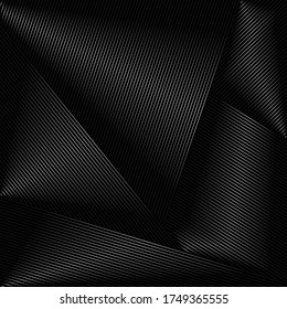 Resumen de fondo negro con líneas diagonales rayadas. Textura a rayas - Ilustración vectorial