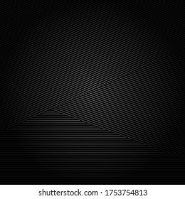 Abstract black background with diagonal striped lines. Striped texture - Vector illustration