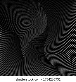 Abstract black background with diagonal striped lines. Striped texture - Vector illustration