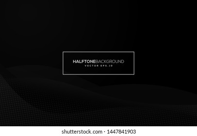abstract black background with dot halftone and futuristic concept use for web banner and cover design