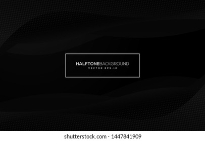 abstract black background with dot halftone and futuristic concept use for web banner and cover design