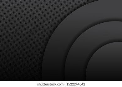 abstract black background with dots element decoration. Trendy vector illustration