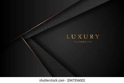 Abstrakter schwarzer Hintergrund mit eleganten goldenen Linien mit freiem Raum für Design. Vektorgrafik über elegantes modernes Vorlagendesign
