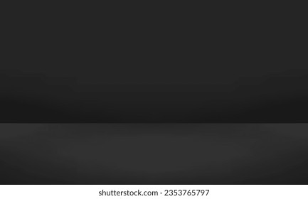 Resumen de fondo negro. Habitación vacía con efecto de foco. Ilustración del vector