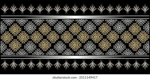 Abstract black background with ethnic Thai patterns