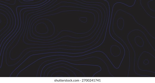 Abstract Black Background Featuring Flowing Blue Topographic Contours for Modern Mapping and Data Visualization Art
