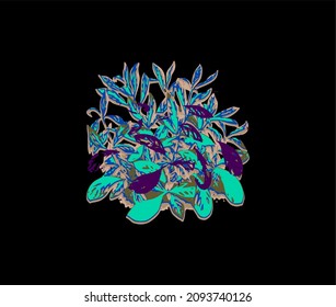 fondo negro abstracto con flores