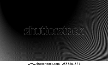 Abstract black background with flowing white curved lines creating a wave effect