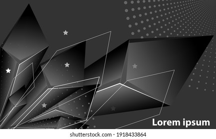 Resumen de la prima de forma geométrica de fondo negro