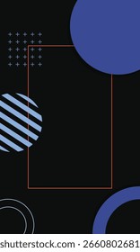 Abstract black background with geometric shapes. Flat background design with geometric elements in colorful. Vector illustration. for business templates and presentation backdrops