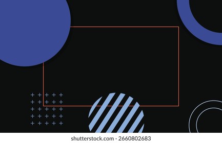 Abstract black background with geometric shapes. Flat background design with geometric elements in colorful. Vector illustration. for business templates and presentation backdrops