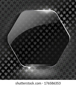 Abstract black background with glass element-frame for creative design
