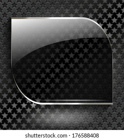 	Abstract black background with glass element-frame for creative design