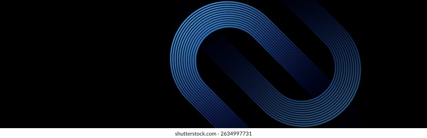 Abstract black background - glowing dynamic rounded sticks composition. High quality degital graphic. 