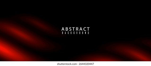 Abstract black background with glowing red light wave effects, perfect for dramatic, futuristic