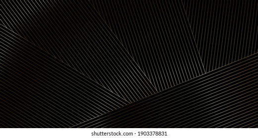 Abstract black background with Gold diagonal lines. Modern abstract vector texture
