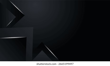 Fondo negro Abstractas con composición de línea gris dorado