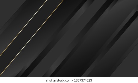 Abstract black background with gold line