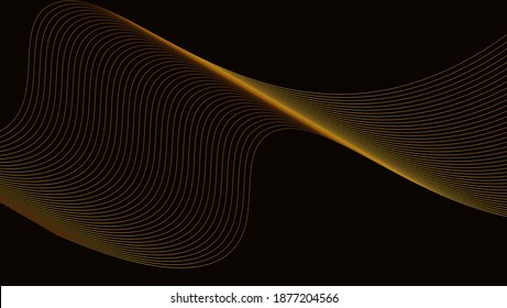 Abstract black background, with gold line