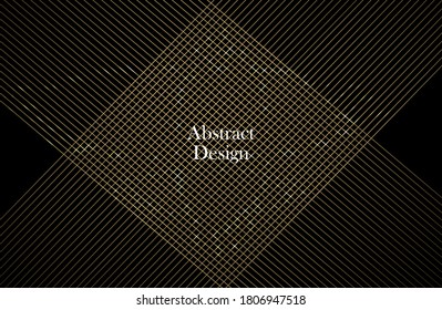 abstract black background with gold lines. geometric background. vector illustration