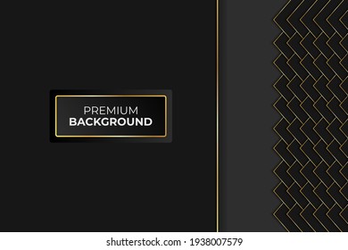 abstract black background with gold, vector illustration