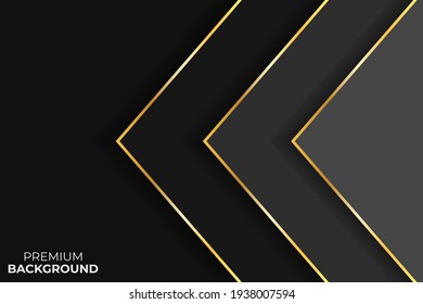 abstract black background with gold, vector illustration