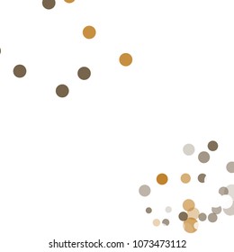 Abstract black background with gold, white and gray confetti transparent dots. Elements of different size and color. Suitable for backgrounds for greeting cards and posters, New Year's design