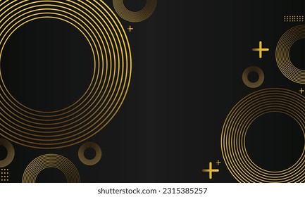 Abstract black background with golden elements.