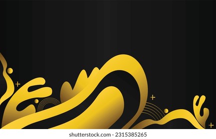 Abstract black background with golden elements.