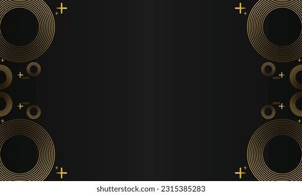 Resumen de fondo negro con elementos dorados.
