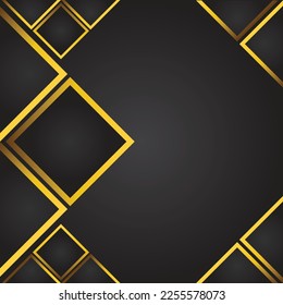 Abstract black background with golden floral ornament. Vector illustration for your design.