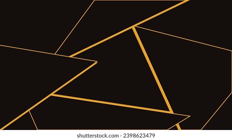 fondo negro abstracto con formas geométricas doradas