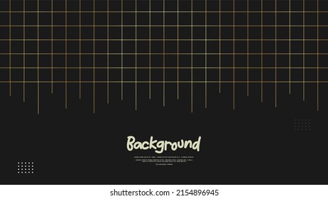 Abstract black background with golden line