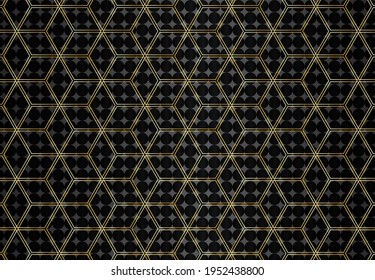 Abstract black background with Golden polygonal shapes vector illustration