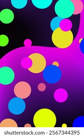 Abstract black background with gradient elements and colored elements. Vector illustration of background.