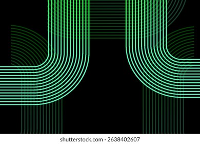 Abstract black background with gradient glowing diagonal geometric lines.