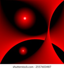 Abstract black background with gradient red elements and light effects. Vector illustration of background